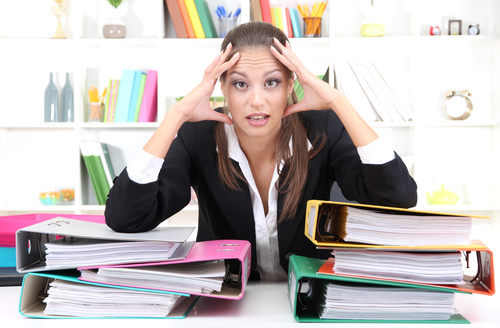 Woman who cant relieve work stress Stock Photo 01