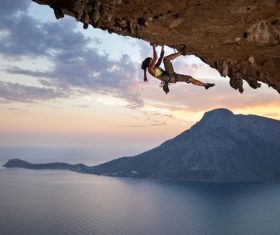 Woman who loves outdoor climbing Stock Photo 01