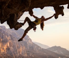Woman who loves outdoor climbing Stock Photo 02