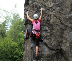 Woman who loves outdoor climbing Stock Photo 03
