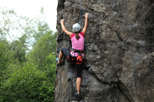 Woman who loves outdoor climbing Stock Photo 03