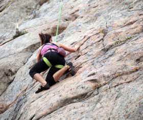 Woman who loves outdoor climbing Stock Photo 04