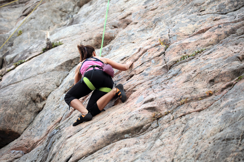 Woman who loves outdoor climbing Stock Photo 04