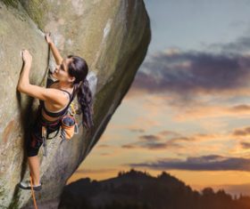 Woman who loves outdoor climbing Stock Photo 06