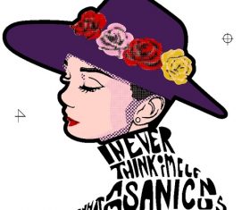 Woman with hat illustrator vector