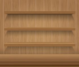 Wooden shelf textured background vector