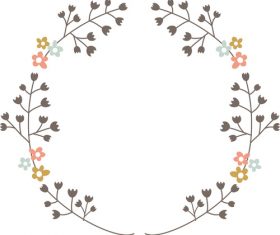 Wreath hand drawn vector 01