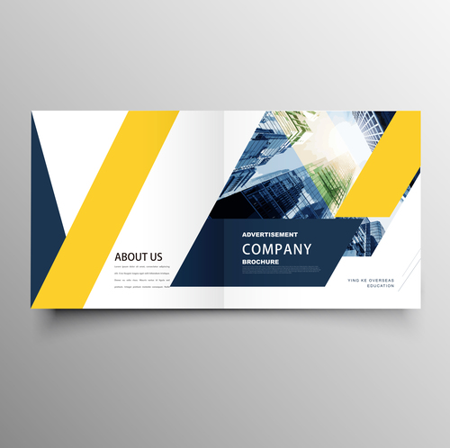 Yellow styles business brochure template vector 01