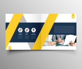 Yellow styles business brochure template vector 02