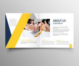 Yellow styles business brochure template vector 04