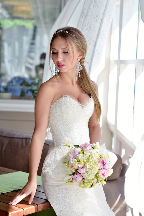 Young beautiful bride Stock Photo