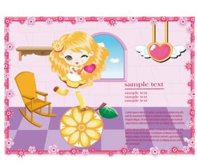 Young girl holding love in the room vector