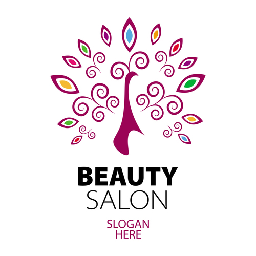 beauty salon logos design vector 05