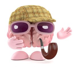 brain sherlock cartoon vector