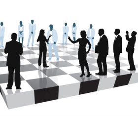 businessman with checkerboard vector