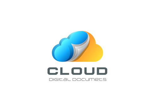 cloud documents storage logo vector