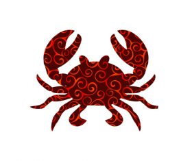 crab spiral pattern design vector