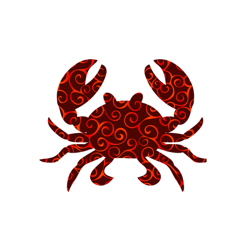 crab spiral pattern design vector