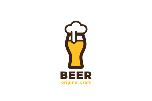 craft beer glass logo vector
