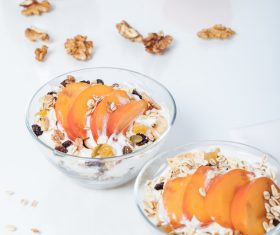 delicious fruity cream desser Stock Photo