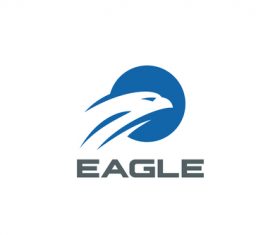 eagle falcon circle abstract logo vector