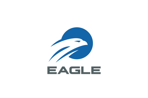 eagle falcon circle abstract logo vector