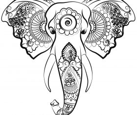 elephant line art vector