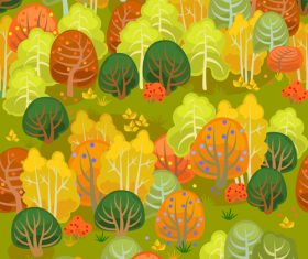 forest autumn seamless pattern vector 01