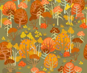 forest autumn seamless pattern vector 02