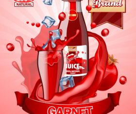 garnet juice advertising poster vector