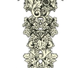 grapes ornaments design vector