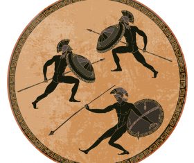 greece antiquity round background vector 01