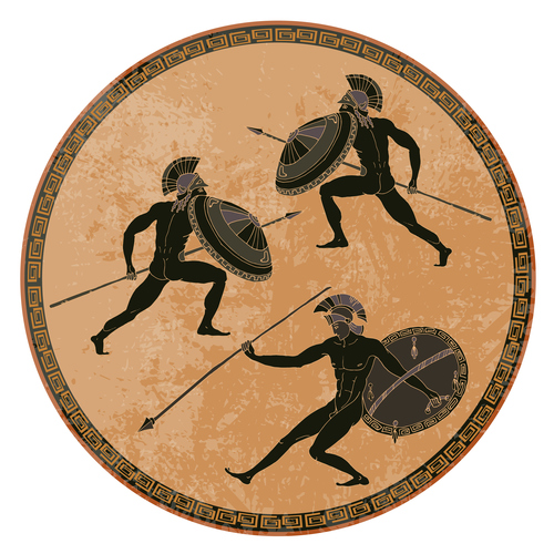 greece antiquity round background vector 01