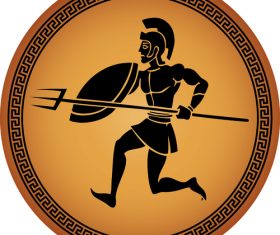 greece antiquity round background vector 02