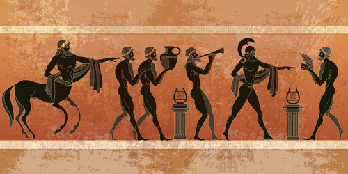 greece antiquity styles background vector 01