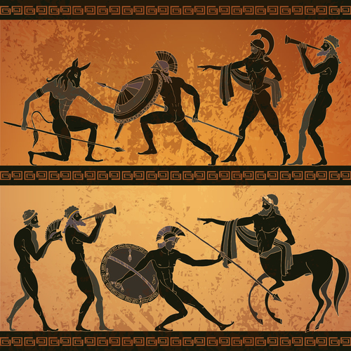greece antiquity styles background vector 02