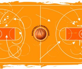 grunge basketball field vector