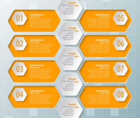 hexagon option infographic template vector 09