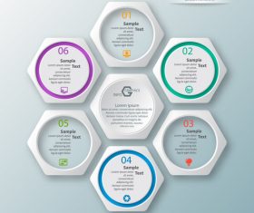 hexagon option infographic template vector 10