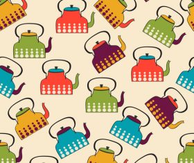 kettle seamless pattern vector