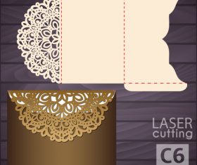 lacework wedding invitation card template vector 09
