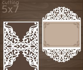 laser cutting floral card vector template 02