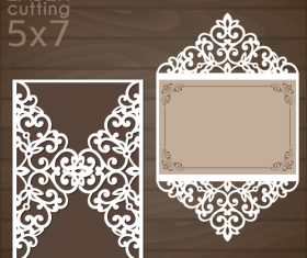 laser cutting floral card vector template 04