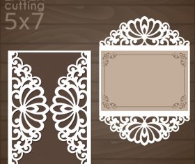 laser cutting floral card vector template 05