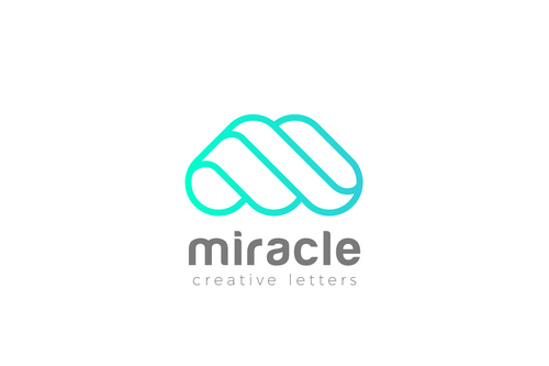 letter abstract linear style logo vector