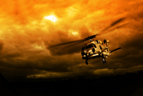 military helicopter Stock Photo