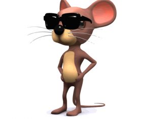 mouse sunglasses cartoon vector