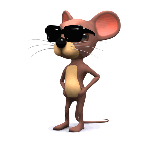 mouse sunglasses cartoon vector