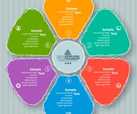 petal infographic template vector 02
