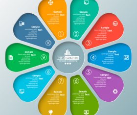 petal infographic template vector 03